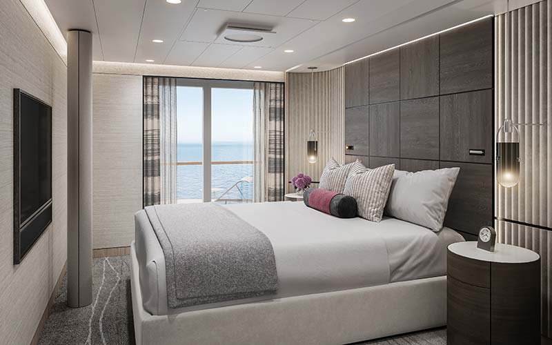 oceania suite slaapkamer op cruiseschip vista van oceania cruises