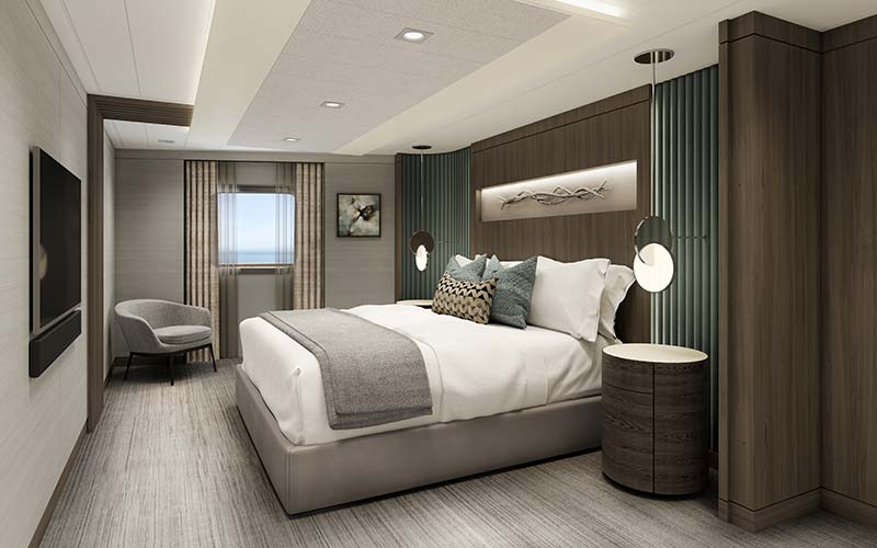 vista suite slaapkamer op cruiseschip vista van oceania cruises